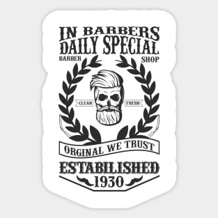 Barber Design In Barbers Daily 72 Sticker